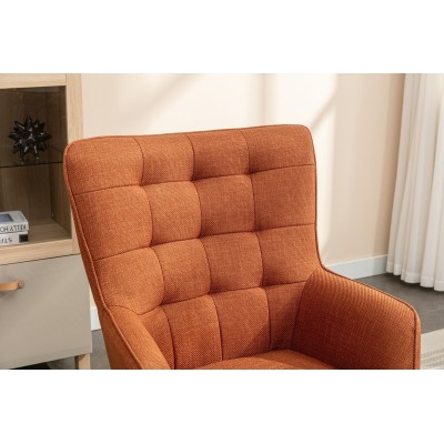 Katelyn Accent Chair with Stool - Copper