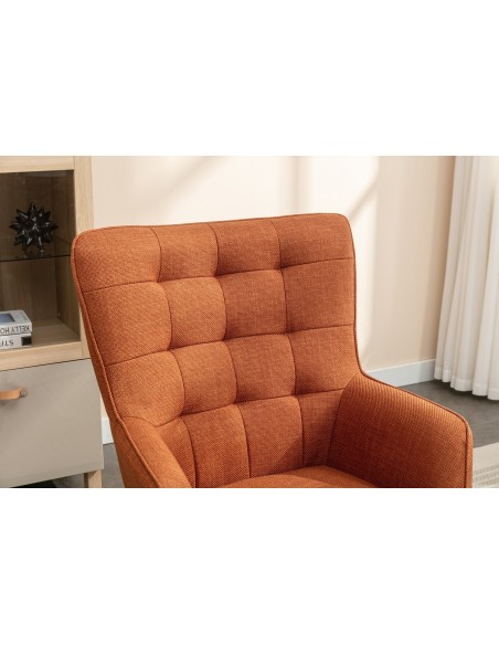 Katelyn Accent Chair with Stool - Copper