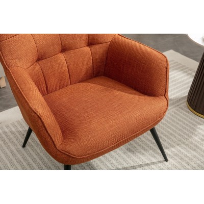 Katelyn Accent Chair with Stool - Copper