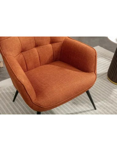 Katelyn Accent Chair with Stool - Copper