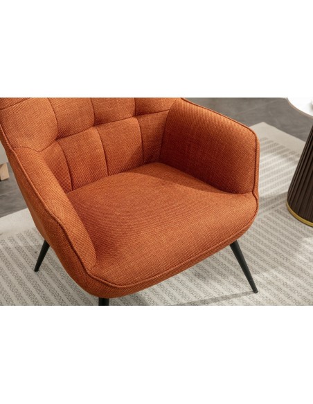 Katelyn Accent Chair with Stool - Copper