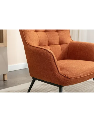 Katelyn Accent Chair with Stool - Copper