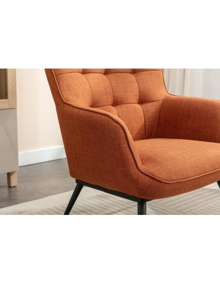 Katelyn Accent Chair with Stool - Copper