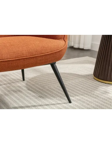 Katelyn Accent Chair with Stool - Copper