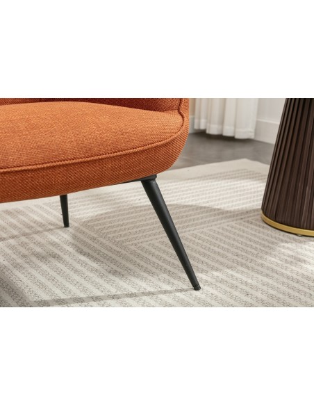 Katelyn Accent Chair with Stool - Copper