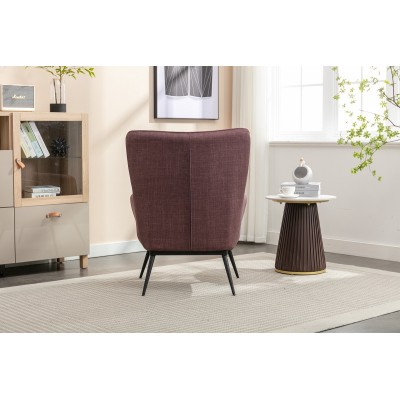 Katelyn Accent Chair with Stool - Mulberry