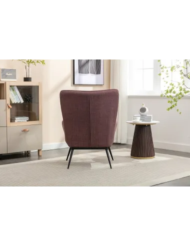 Katelyn Accent Chair with Stool - Mulberry