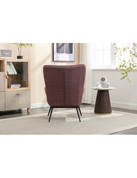 Katelyn Accent Chair with Stool - Mulberry
