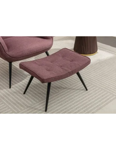 Katelyn Accent Chair with Stool - Mulberry