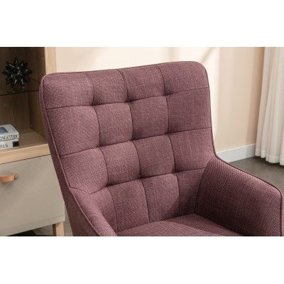 Katelyn Accent Chair with Stool - Mulberry