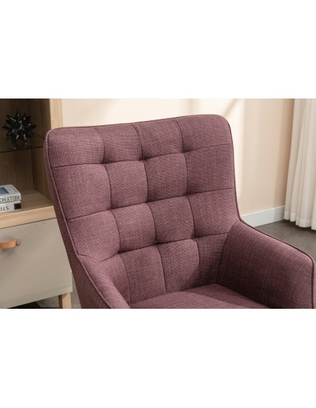Katelyn Accent Chair with Stool - Mulberry