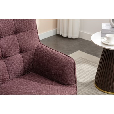 Katelyn Accent Chair with Stool - Mulberry