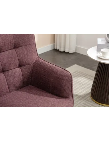 Katelyn Accent Chair with Stool - Mulberry