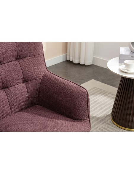 Katelyn Accent Chair with Stool - Mulberry