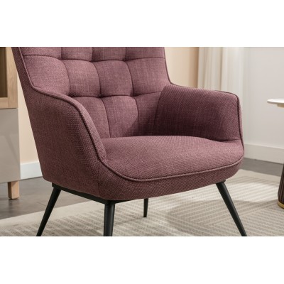 Katelyn Accent Chair with Stool - Mulberry