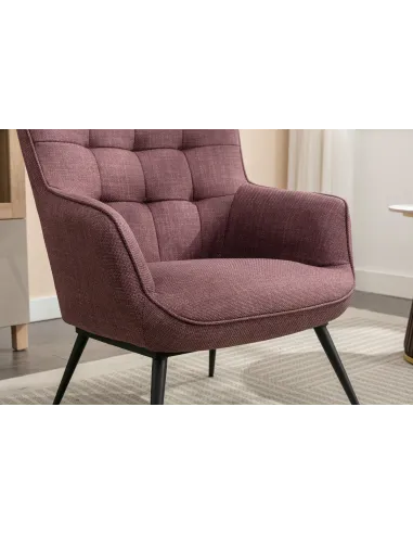 Katelyn Accent Chair with Stool - Mulberry