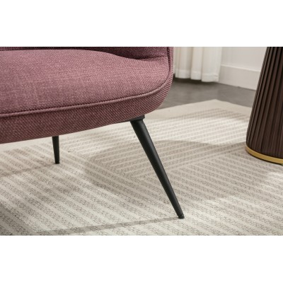 Katelyn Accent Chair with Stool - Mulberry