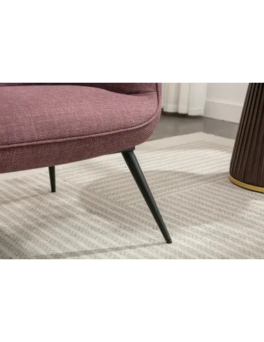 Katelyn Accent Chair with Stool - Mulberry