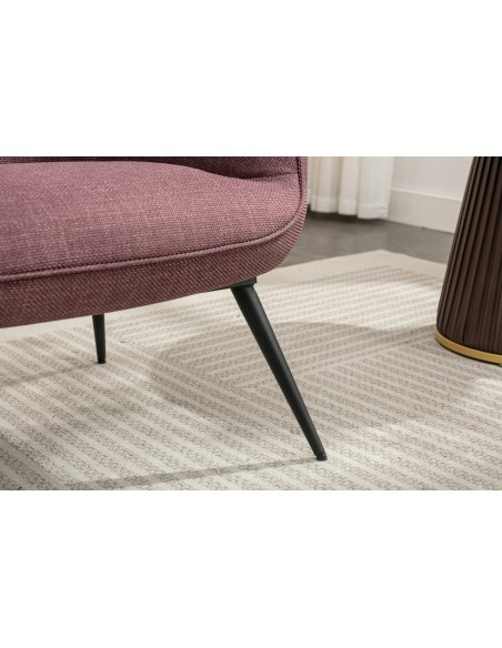 Katelyn Accent Chair with Stool - Mulberry