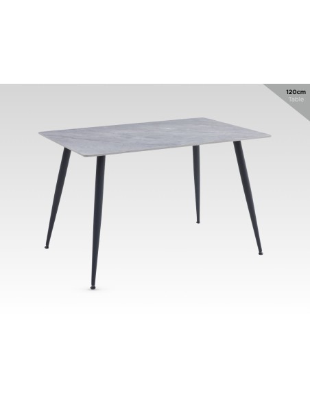 Argenta 120cm Fixed Dining Table - Sintered Stone/Black