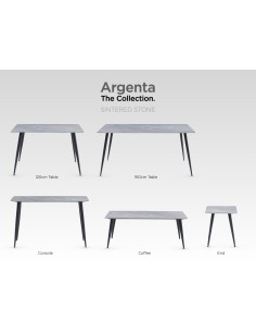 Argenta 120cm Fixed Dining Table - Sintered Stone/Black 2