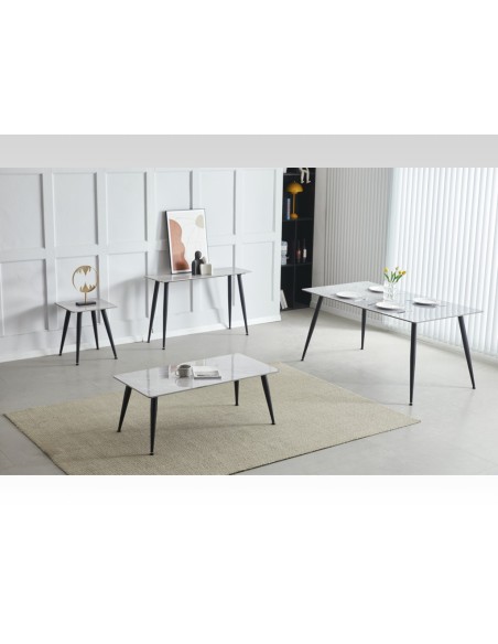 Argenta Console Table - Sintered Stone/Black