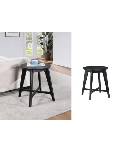 Carrington Round Lamp Table - Black