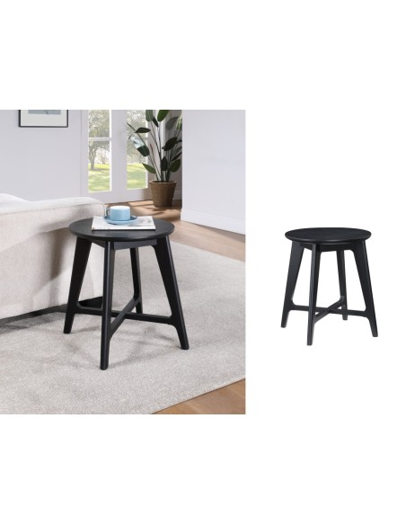 Carrington Round Lamp Table - Black