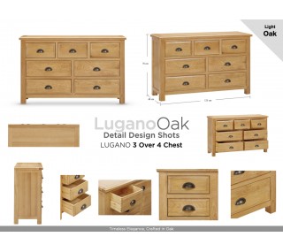 Lugano 3+4 Drawer Chest - Oak