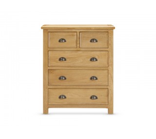 Lugano 2+3 Drawer Chest - Oak