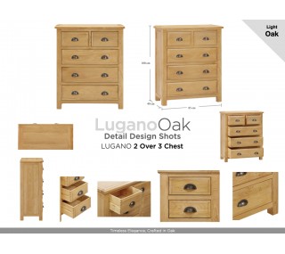 Lugano 2+3 Drawer Chest - Oak