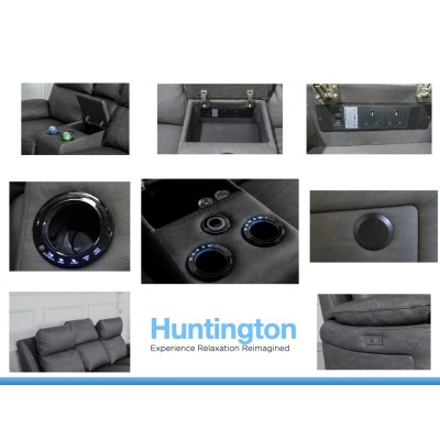 Huntington 3+2 Sofa Set -  Dark Grey