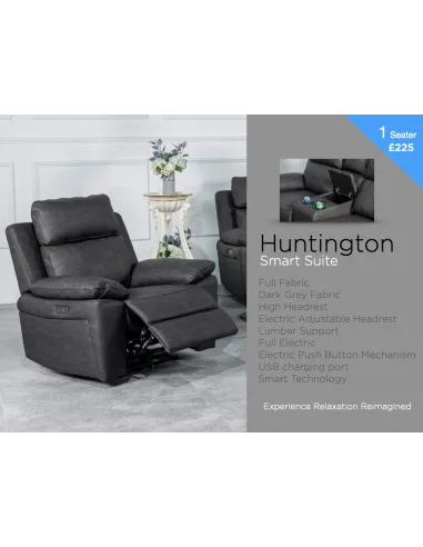 Huntington 3+1+1 Sofa Set - Dark Grey