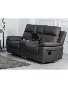 Huntington 2+1+1 Seater With Console Sofa Set - Dark Grey