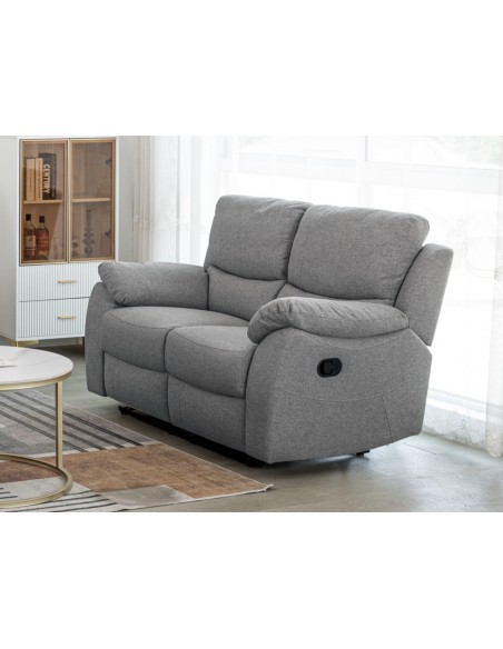 Nordic 2 Seater Reclining Sofa - Grey