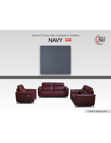 Casilina Fixed 3 Seater Sofa - Navy 325