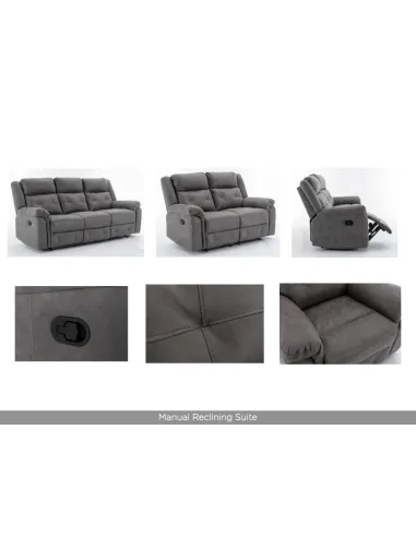 Berkeley 2 Seater Recliner Sofa - Dark Grey