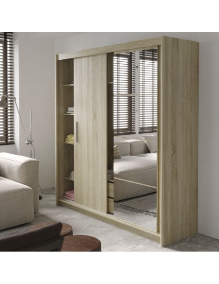 Berkshire 180cm Sliding Door Wardrobe - Sonoma Oak