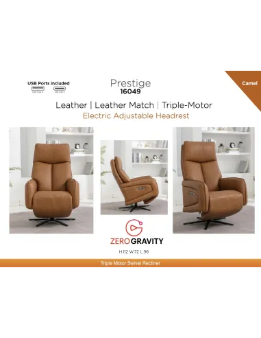 Prestige Swivel Armchair - Camel