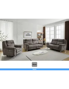 Monroe Electric Recliner 3 Seater Sofa - Stone 2