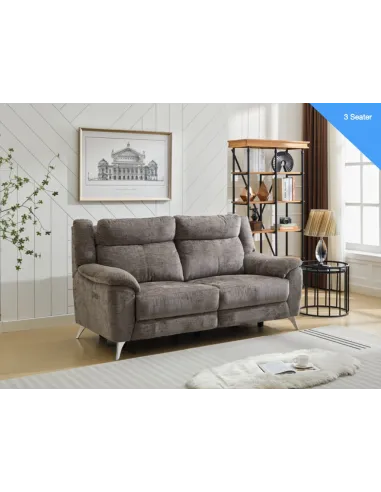 Monroe Electric Recliner 3 Seater Sofa - Stone