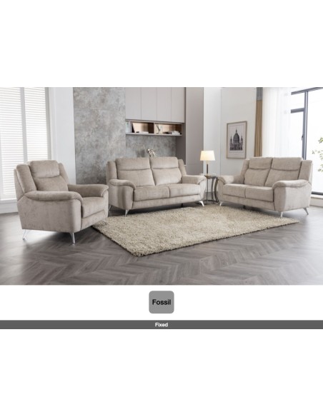 Monroe Fixed 3 Seater Sofa - Fossil