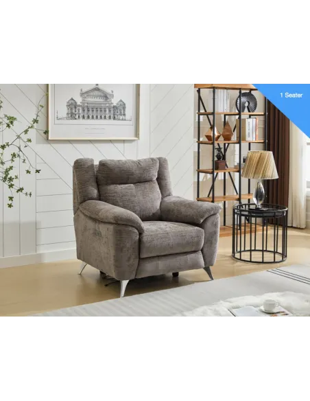 Monroe Electric Recliner 3+1+1 Sofa Set - Stone