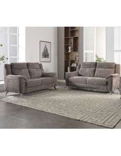 Monroe Fixed 3+2 Sofa Set - Stone