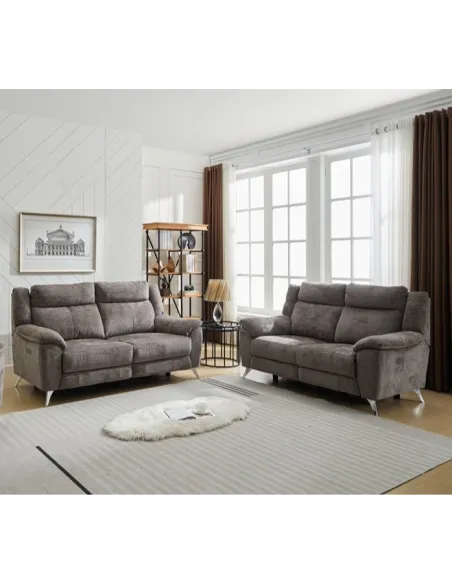 Monroe Electric Recliner 3+2 Sofa Set - Stone
