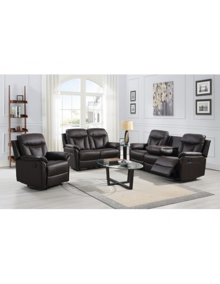 Vermont 3 Seater Recliner Sofa - Dark Brown