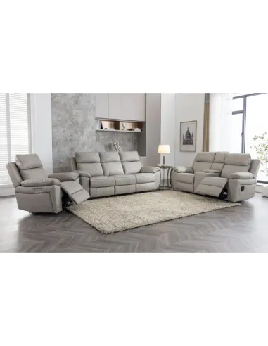Huntington 2 Seater Electric Recliner Sofa - Silver Grey