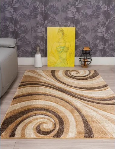 Samba Spirals Beige Rug - Various Sizes