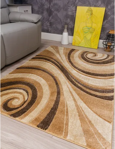 Samba Spirals Beige Rug - Various Sizes