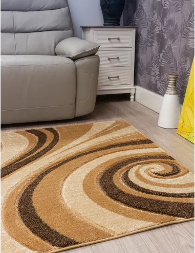 Samba Spirals Beige Rug - Various Sizes